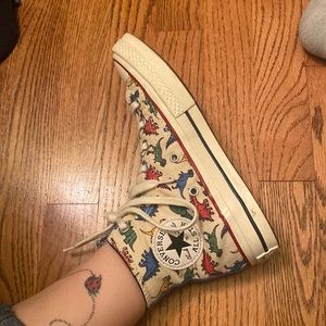 Converse YOU dinosaur print with custom midnight blue details